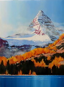 Mt Assiniboine with fall larches