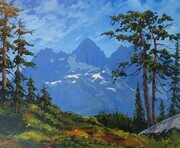 Step by Step demo of painting Triple Peak on Vancouver Island
